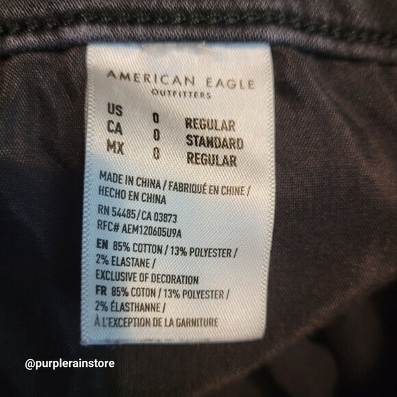 American Eagle Jeans 0 R Jegging Curvy Next Level Stretch Black Wash Denim - Picture 6 of 12